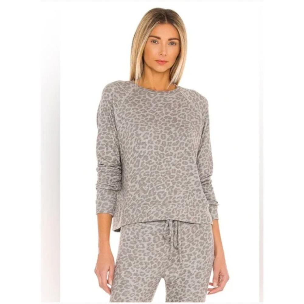 Beyond Yoga Leopard Print Super Soft Rayon Long Sleeve Top